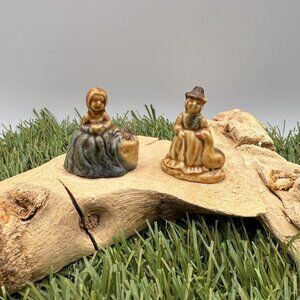 Vintage Wade Whimsies Nursey Rhyme Miss Muffet/Mother Goose Figurines